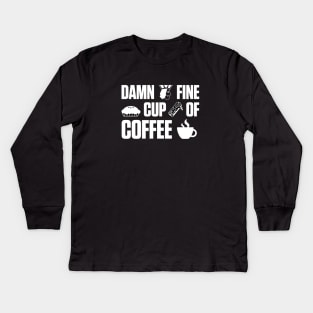 Damn Fine Cup of Coffee dark Kids Long Sleeve T-Shirt